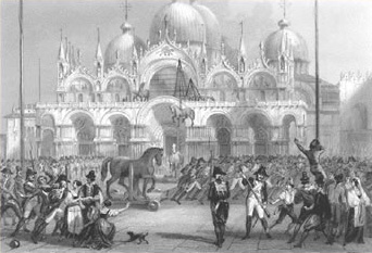 Le truppe francesi rubano i cavalli di San Marco
